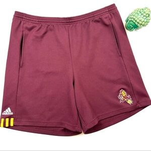 AdidasMen's Maroon Arizona State Sun Devils Drawstring Woven Training Shorts (L)